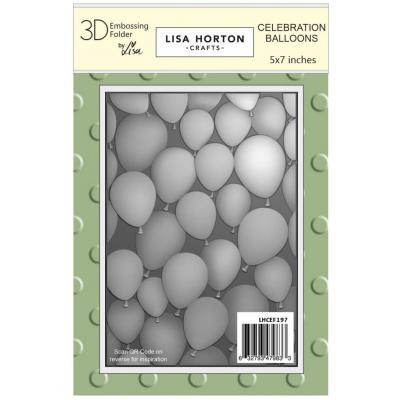 Lisa Horton Crafts 3D Embossing Folder - Celebration Balloons